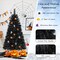 Black Artificial Halloween Christmas Tree with PVC Branch Tips and Cool White LED Lights